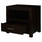 Paris Solid Mahogany Single-Drawer Lamp Table in Chocolate - Chocolate Wood