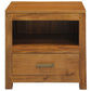 Paris Solid Mahogany Single-Drawer Lamp Table in Light Pecan - Chocolate Wood