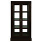 PARIS SOLID MAHOGANY TIMBER MIRRORED BACK DISPLAY CABINET WITH 3 SHELVES - CHOCOLATE - MyChocolateWood