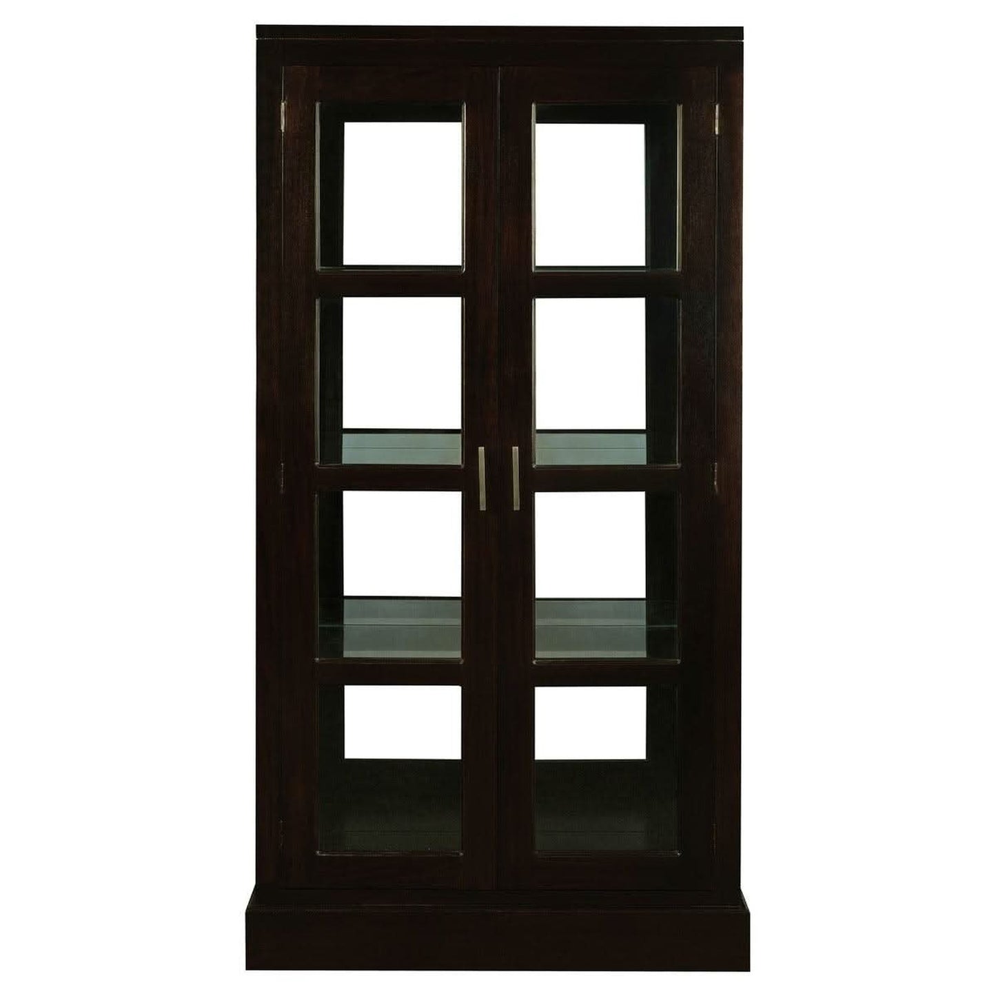 Paris Solid Mahogany Mirrored Back Display Cabinet in Chocolate - Chocolate Wood