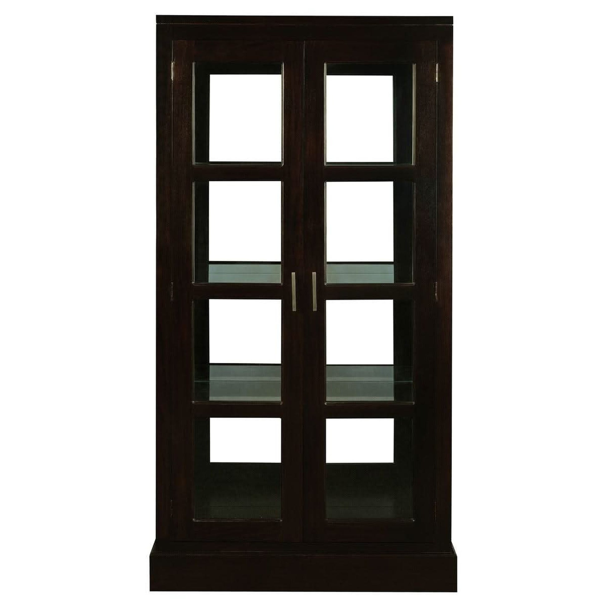 Paris Solid Mahogany Mirrored Back Display Cabinet in Chocolate - Chocolate Wood