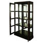 Paris Solid Mahogany Mirrored Back Display Cabinet in Chocolate - Chocolate Wood