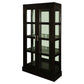Paris Solid Mahogany Mirrored Back Display Cabinet in Chocolate - Chocolate Wood