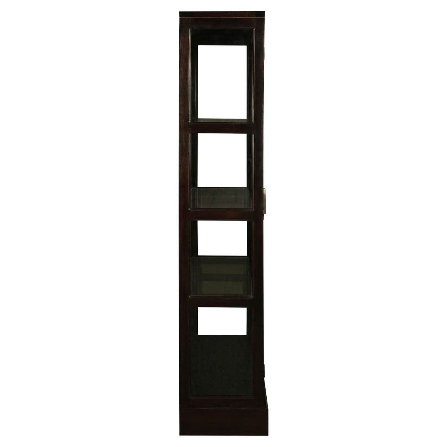 Paris Solid Mahogany Mirrored Back Display Cabinet in Chocolate - Chocolate Wood