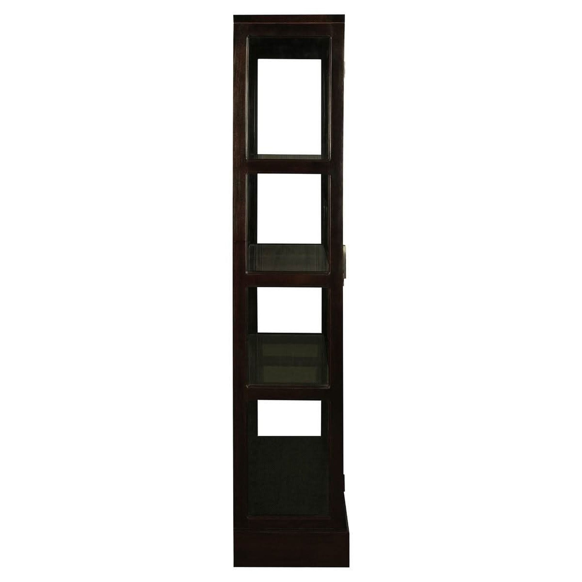Paris Solid Mahogany Mirrored Back Display Cabinet in Chocolate - Chocolate Wood