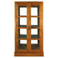 PARIS SOLID MAHOGANY TIMBER MIRRORED BACK DISPLAY CABINET WITH 3 SHELVES - LIGHT PECAN - MyChocolateWood