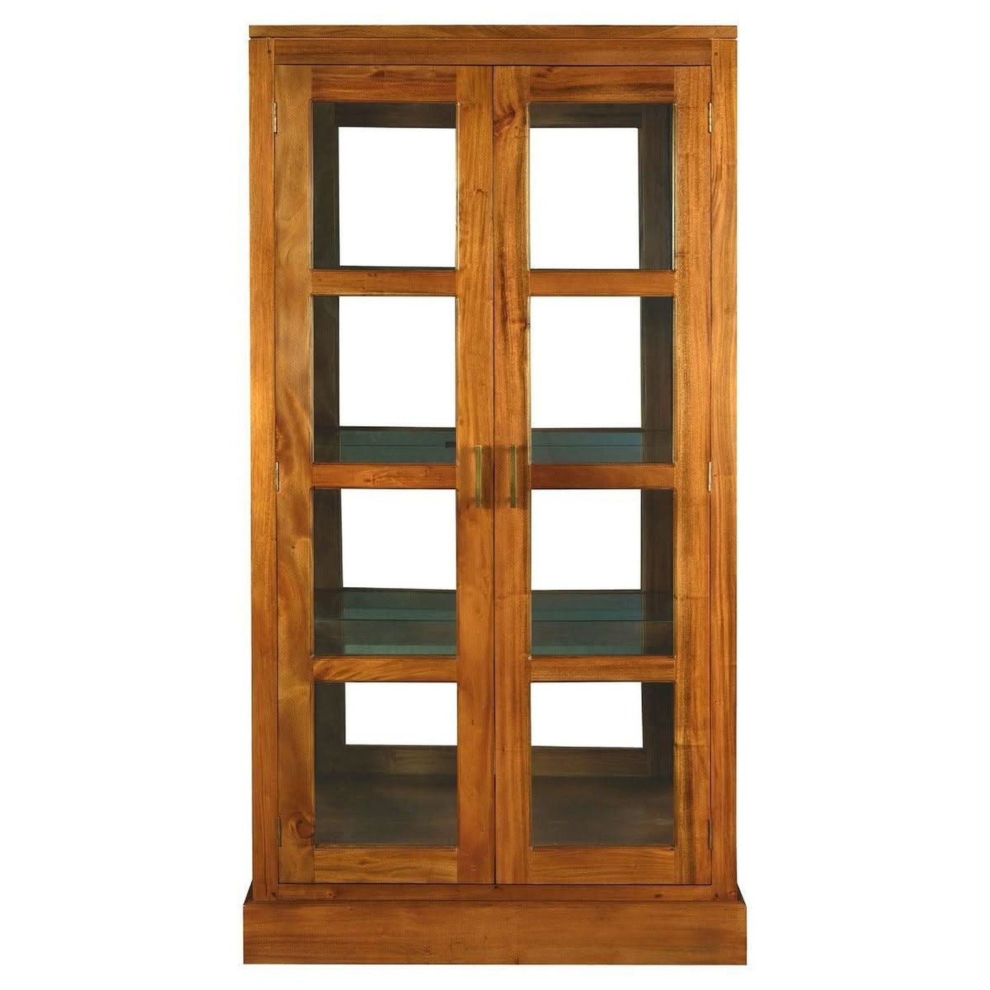 Paris Solid Mahogany Mirrored Back Display Cabinet in Light Pecan - Chocolate Wood