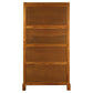 PARIS SOLID MAHOGANY TIMBER MIRRORED BACK DISPLAY CABINET WITH 3 SHELVES - LIGHT PECAN - MyChocolateWood