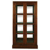 PARIS SOLID MAHOGANY TIMBER MIRRORED BACK DISPLAY CABINET WITH 3 SHELVES -MAHOGANY