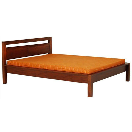 PARIS SOLID MAHOGANY TIMBER QUEEN SIZE BED - MAHOGANY COLOUR - MyChocolateWood