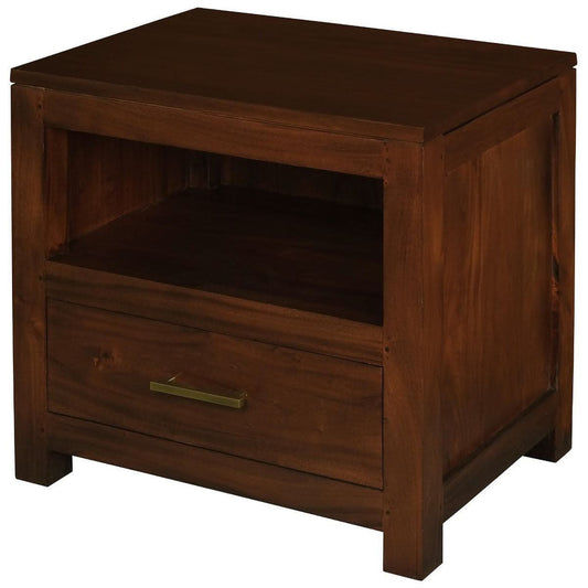 PARIS SOLID MAHOGANY TIMBER SINGLE DRAWER LAMP TABLE - MAHOGANY
