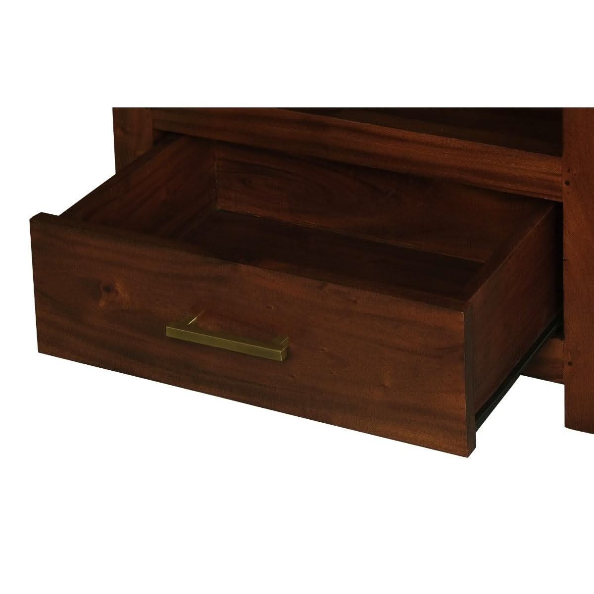 PARIS SOLID MAHOGANY TIMBER SINGLE DRAWER LAMP TABLE - MAHOGANY - MyChocolateWood