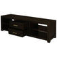 Paris Solid Mahogany TV Unit with 2 Drawers & 4 Shelves in Chocolate - Chocolate Wood
