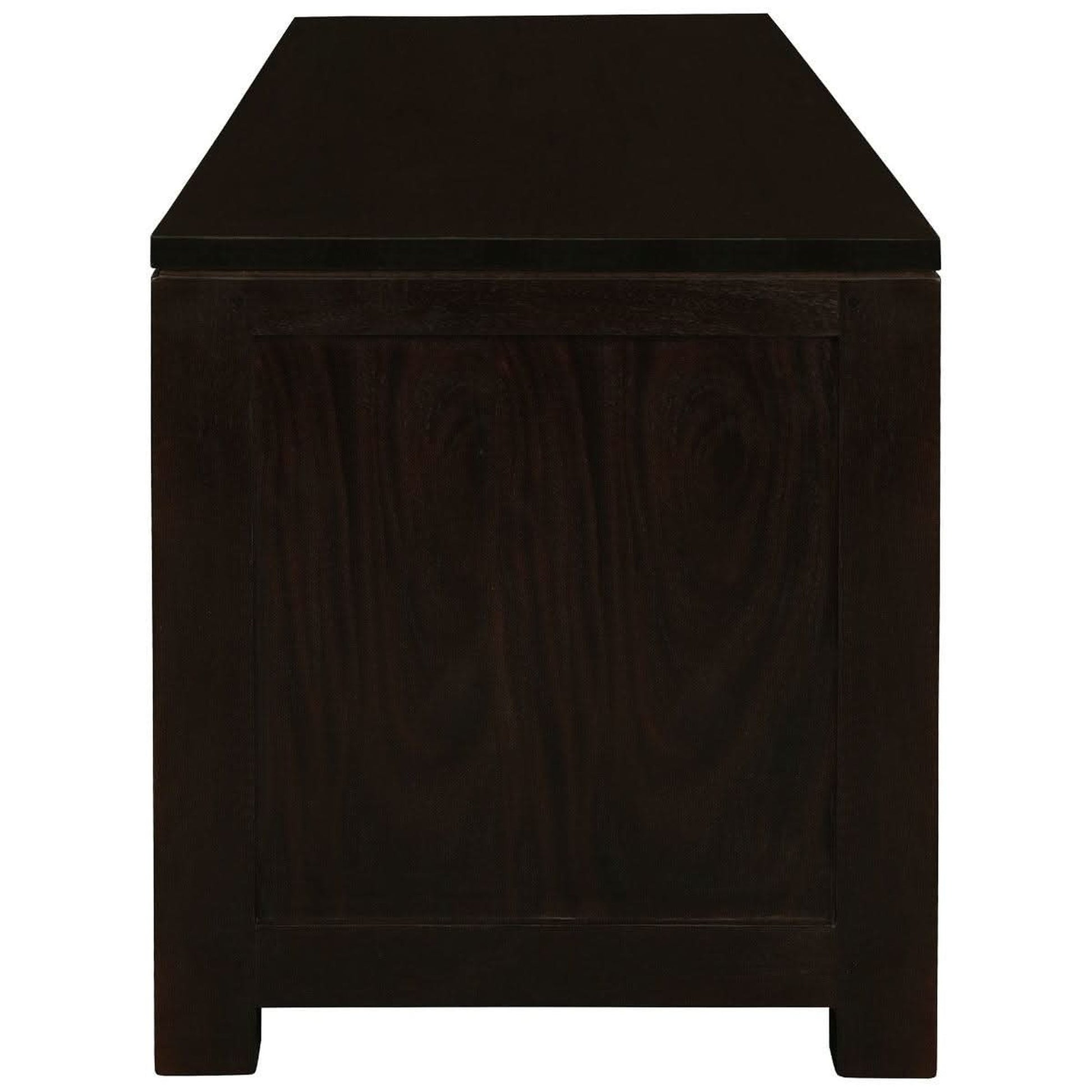 Paris Solid Mahogany TV Unit with 2 Drawers & 4 Shelves in Chocolate - Chocolate Wood