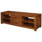 Paris Solid Mahogany TV Unit with 2 Drawers & 4 Shelves in Light Pecan - Chocolate Wood