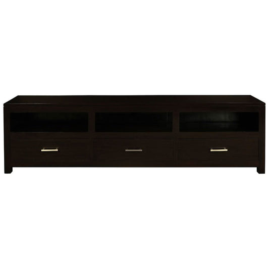 PARIS SOLID MAHOGANY TV UNIT 190CM WITH 3 DRAWERS IN CHOCOLATE - MyChocolateWood