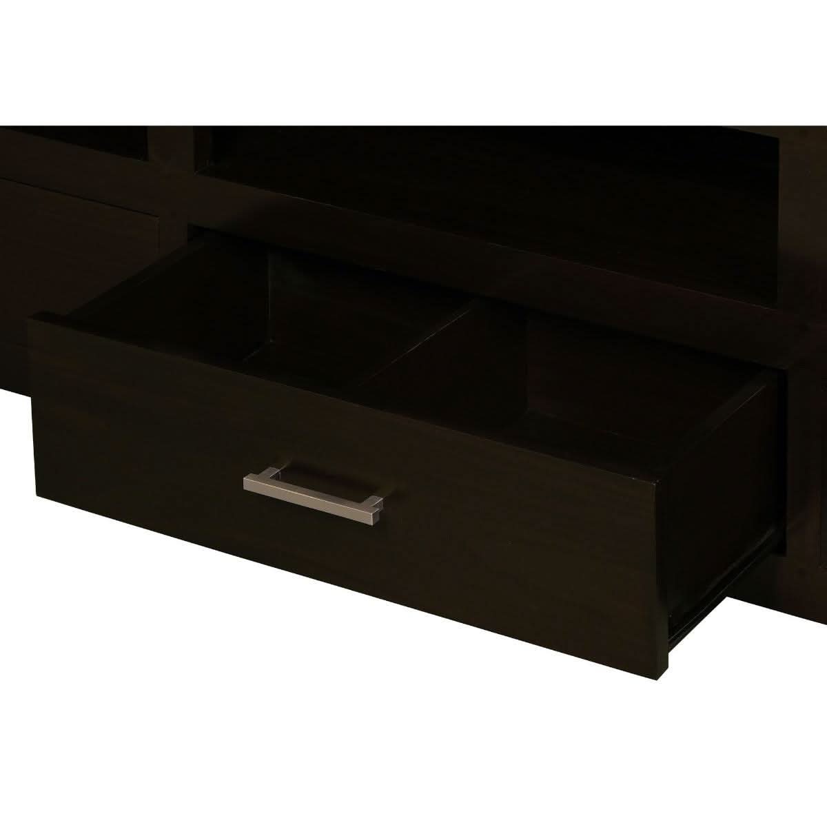 Paris Solid Mahogany TV Unit 190cm with 3 Drawers in Chocolate - Chocolate Wood