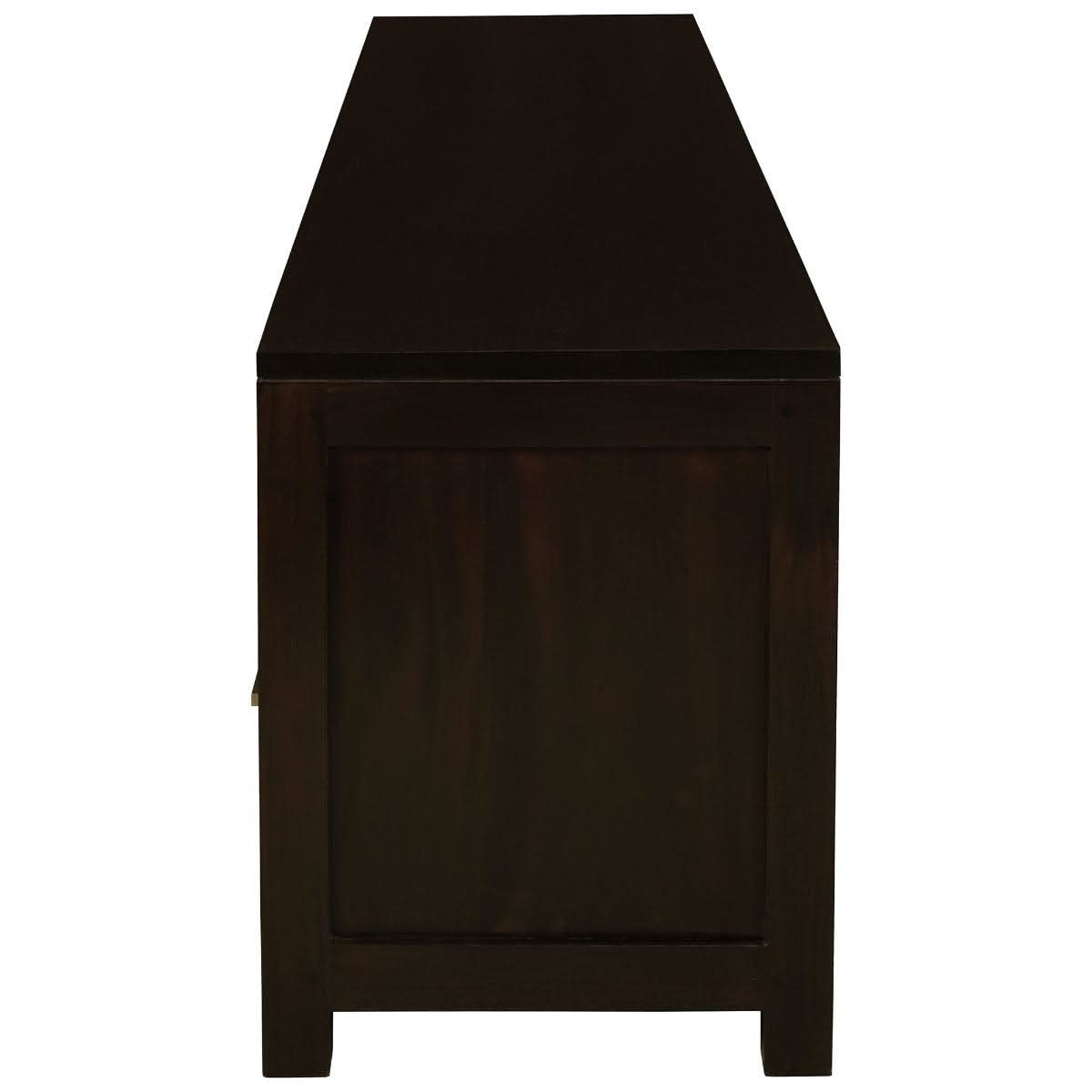 Paris Solid Mahogany TV Unit 190cm with 3 Drawers in Chocolate - Chocolate Wood