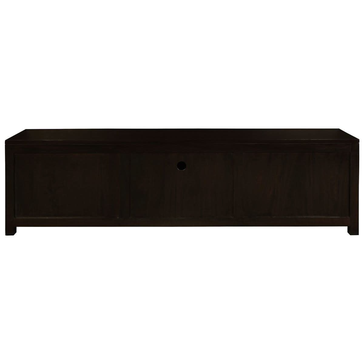 Paris Solid Mahogany TV Unit 190cm with 3 Drawers in Chocolate - Chocolate Wood