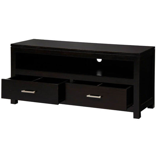 PARIS SOLID MAHOGANY TV UNIT WITH 2 DRAWERS IN CHOCOLATE 120CM - MyChocolateWood