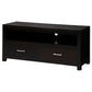 Paris Solid Mahogany TV Unit 120cm with 2 Drawers in Chocolate - Chocolate Wood