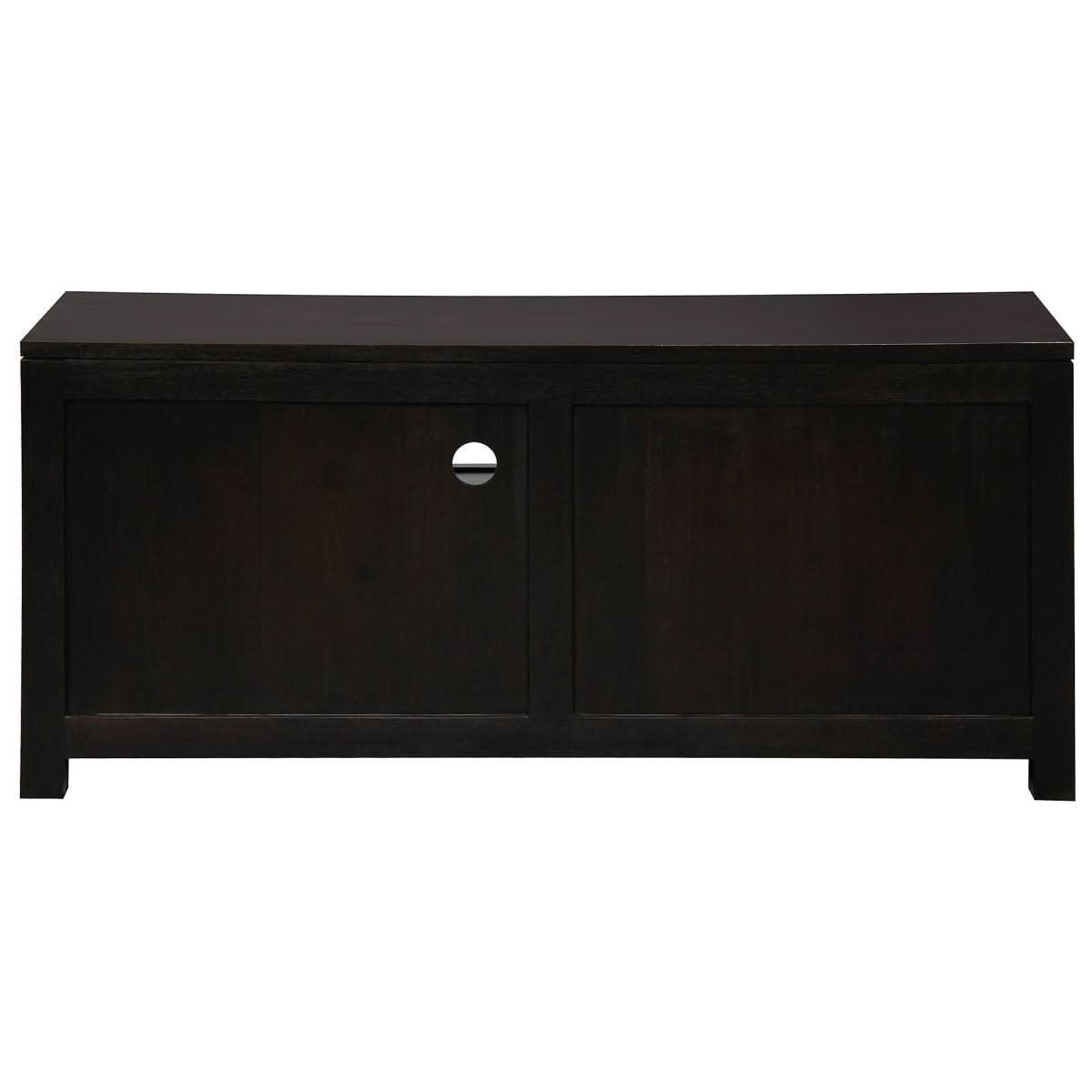 Paris Solid Mahogany TV Unit 120cm with 2 Drawers in Chocolate - Chocolate Wood