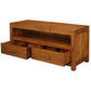 Paris Solid Mahogany TV Unit 120cm with 2 Drawers in Light Pecan - Chocolate Wood