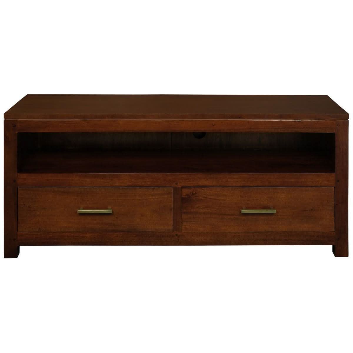 PARIS SOLID MAHOGANY TV UNIT WITH 2 DRAWERS IN MAHOGANY 120CM - MyChocolateWood