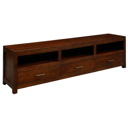 PARIS SOLID MAHOGANY TV UNIT WITH 3 DRAWERS IN MAHOGANY 190CM
