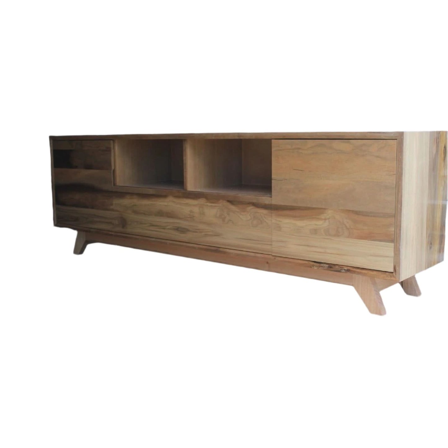 PARISA  SPOTTED GUM HARDWOOD TIMBER LOWLINE TV ENTERTAINMENT UNIT 2 DOORS /1 DRAWER - MyChocolateWood