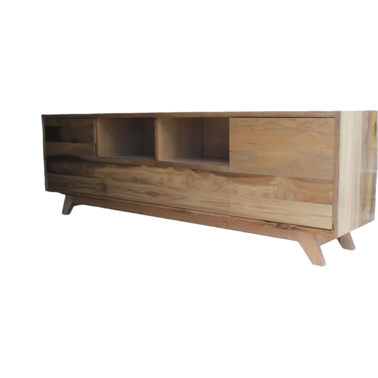 PARISA  SPOTTED GUM HARDWOOD TIMBER LOWLINE TV ENTERTAINMENT UNIT 2 DOORS /1 DRAWER - MyChocolateWood