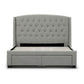 Pascal Hamptons Style Bed in Stone - Chocolate Wood