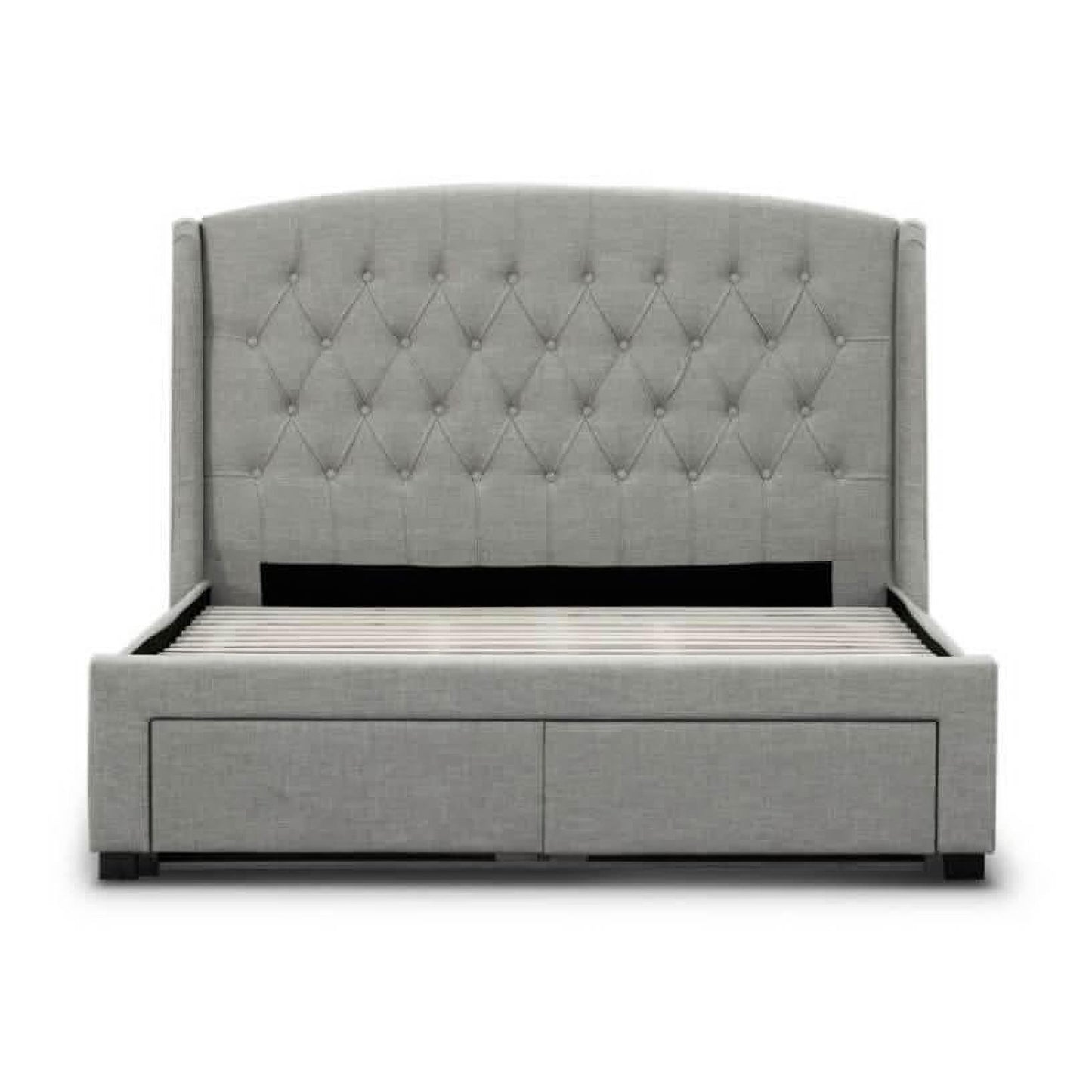 Pascal Hamptons Style Bed in Stone - Chocolate Wood