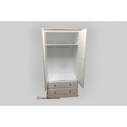 PAUDHA WHITE WARDROBE/ARMOIRE IN SOLID NZ PINE CUSTOM MADE - MyChocolateWood