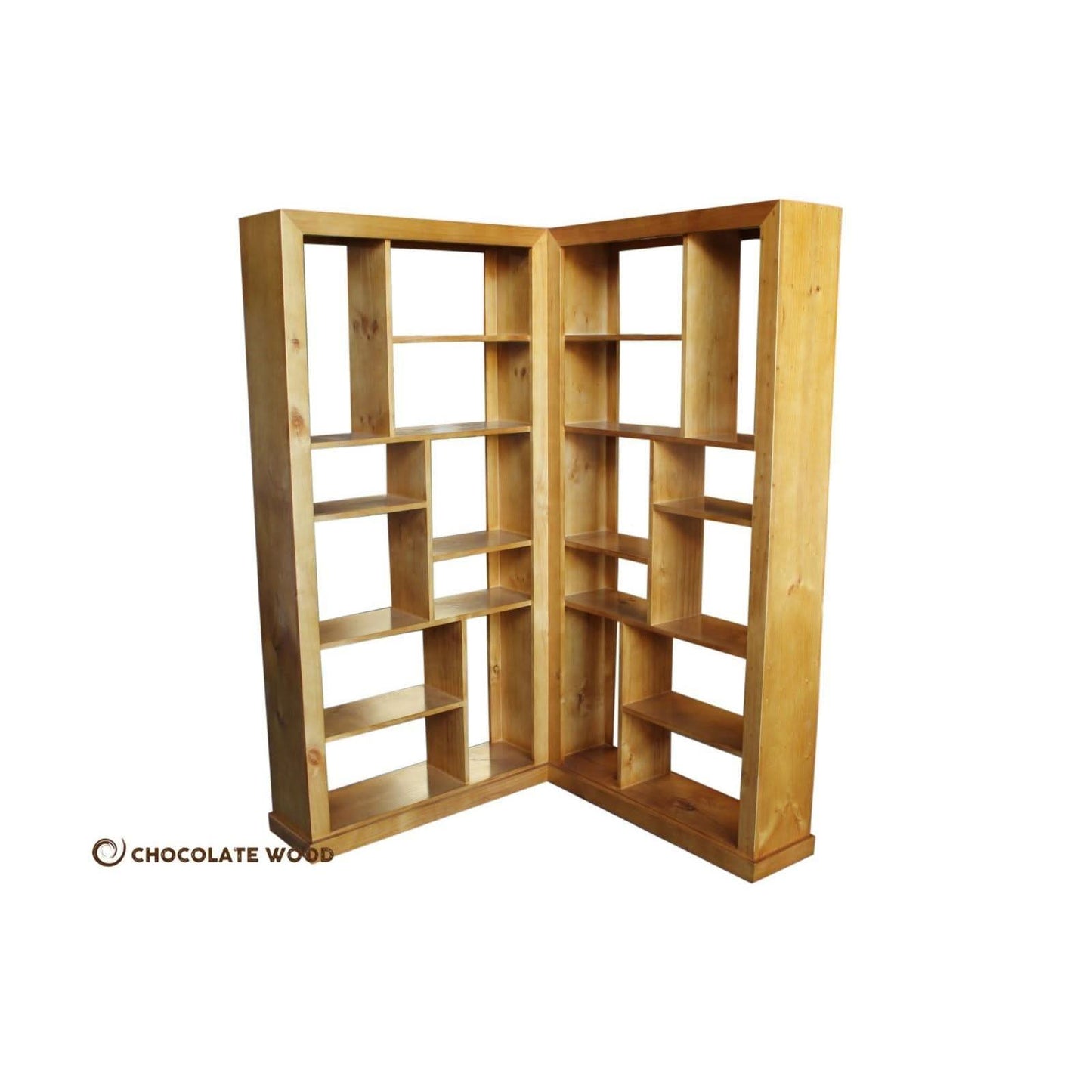 PAYTON SOLID PINE TIMBER ROOM DIVIDER/BOOKCASE/BOOKSHELF DISPLAY UNIT - MyChocolateWood