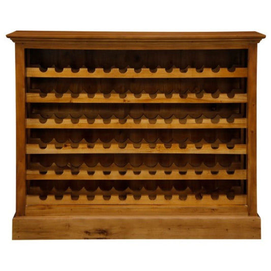PEGASUS SOLID MAHOGANY TIMBER 78 BOTTLE WINERACK - LIGHT PECAN - MyChocolateWood