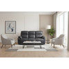 PERSI GENUINE LEATHER 3 SEATER SOFA WITH 2 POWER RECLINERS BLACK - MyChocolateWood