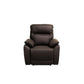 Persi Genuine Leather Single Recliner Armchair in Chocolate - Chocolate Wood