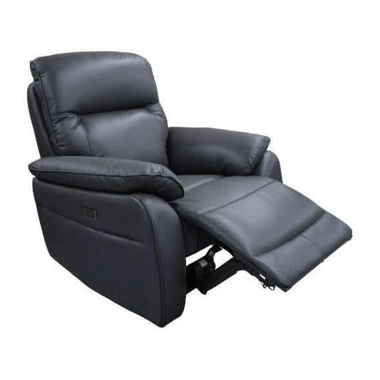 PERSI GENUINE LEATHER SINGLE RECLINER ARMCHAIR GRAPHITE