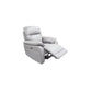 Persi Genuine Leather Single Recliner Armchair in Silver - Chocolate Wood