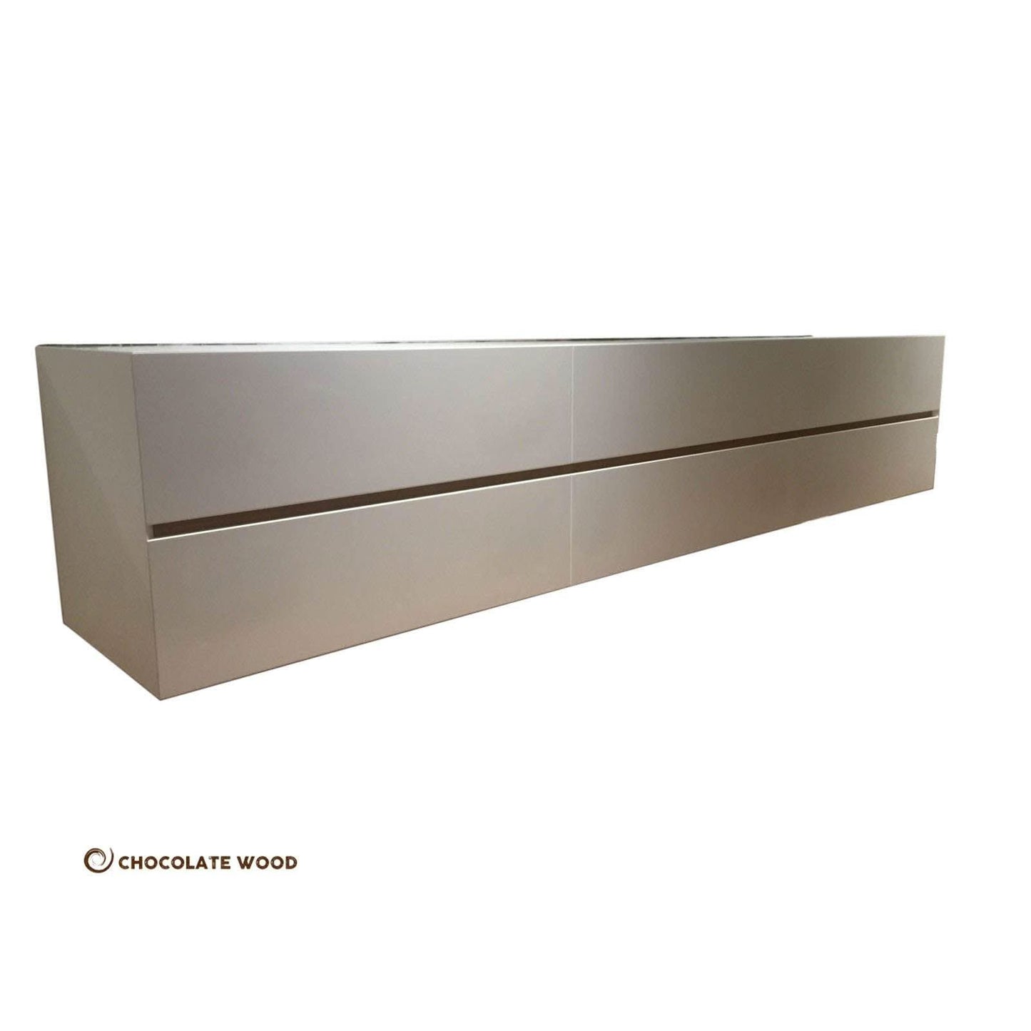 PETRA WALL MOUNTED TV/ENTERTAINMENT UNIT - IN WHITE POLYURETHANE - MyChocolateWood