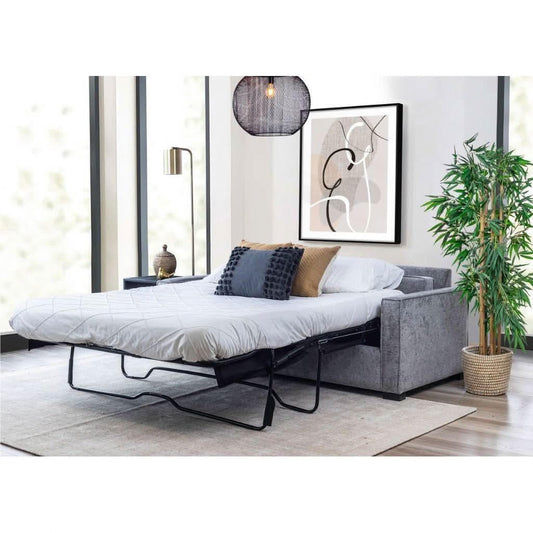 PHILIPA QUEEN SOFA BED/LOUNGE SOFA COUCH SETTEE MEMORY FOAM MATTRESS SLATE