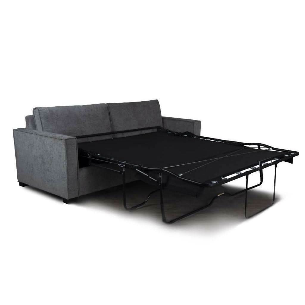 Philipa Queen Sofa Bed in Storm - Chocolate Wood