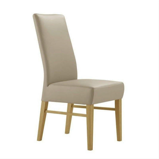 PHILIPPO TOP GRAIN LEATHER DINING ROOM CHAIR WITH AMERICAN OAK LEGS