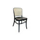 Phoenix Beechwood Dining Chair, Black Frame with Timber Seat - Chocolate Wood