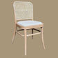Phoenix Beechwood Dining Chair, Natural Frame with Fabric Seat - Chocolate Wood
