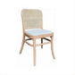 Phoenix Beechwood Dining Chair, Natural Frame with Fabric Seat - Chocolate Wood