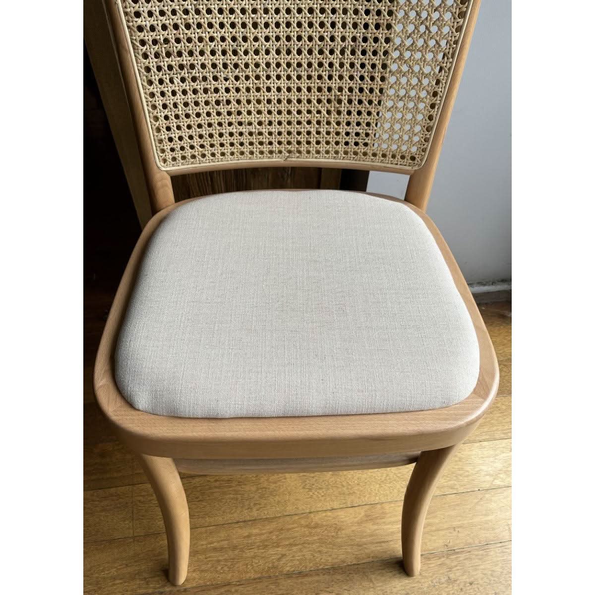 Phoenix Beechwood Dining Chair, Natural Frame with Fabric Seat - Chocolate Wood