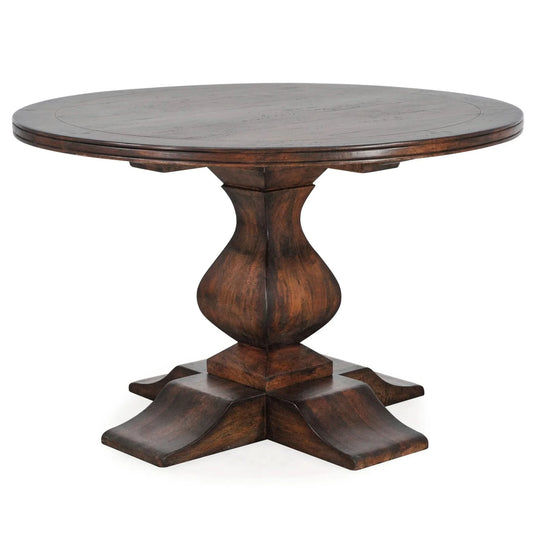 PHOENIX OLD ELMWOOD ROUND PEDESTAL DINING TABLE 140CM - MyChocolateWood
