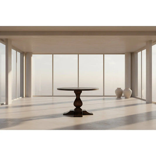 PHOENIX OLD ELMWOOD ROUND PEDESTAL DINING TABLE 140CM